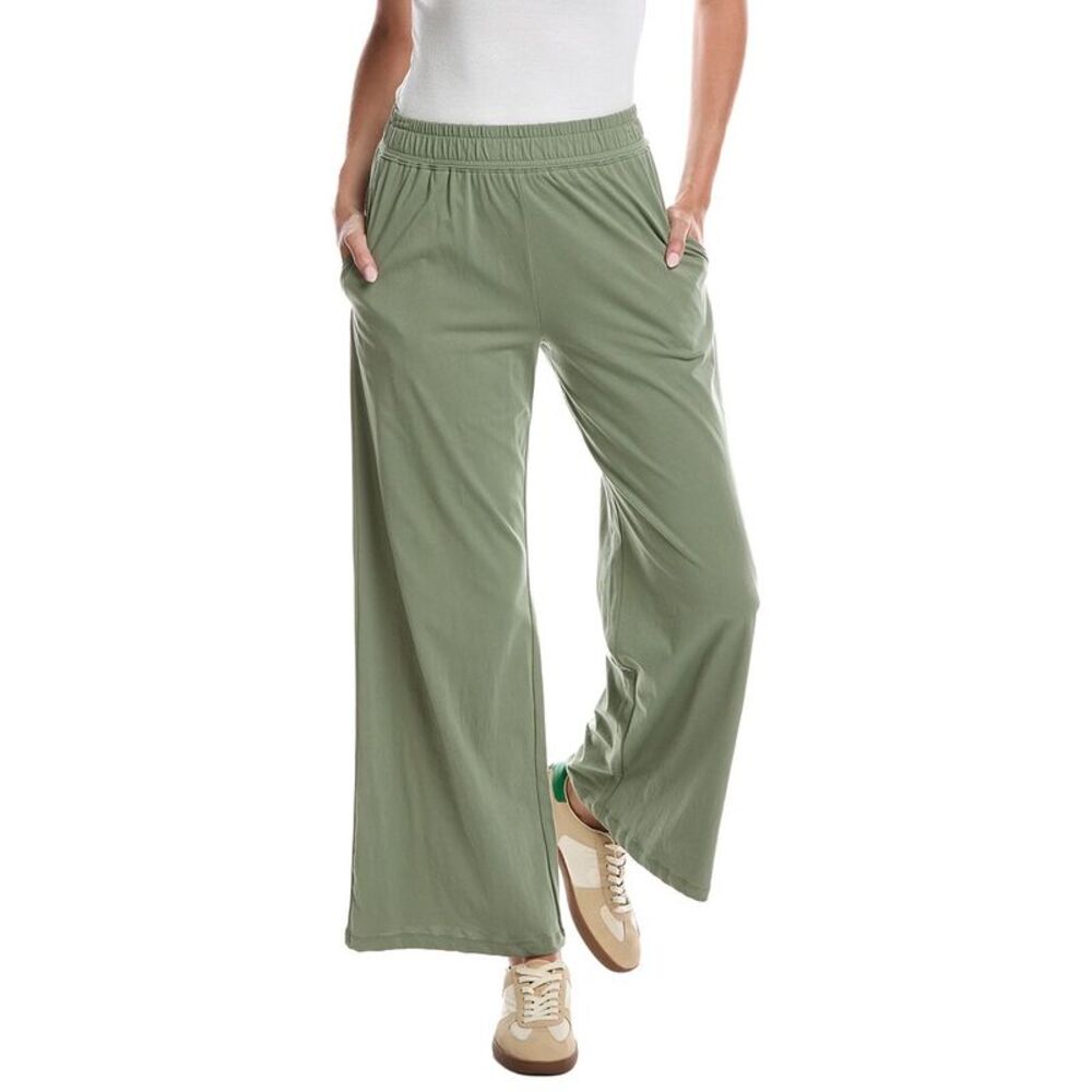 Knit Riot Womens  Relaxed Flow Wide Leg Pant, Green